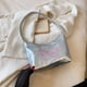 thumbnail image 5 of Bolso de mano para mujer y niña, bolso de hombro con estampado de mariposas, Y2K, embrague femenino (plateado), 5 of 9