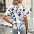 thumbnail image 4 of Women Top Short Sleeve Striped Shirt for Women V Neck Graphic Tshirt Loose Fit Graphic T Shirt Elegant Tshirts, 4 of 6
