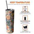 thumbnail image 6 of 20oz Pioneer Flower Skinny Tumblers Stainless Steel Tumbler with Lid and Straw,Vacuum Insulated Double Wall Travel Tumbler Cups with Cleaning Brush for Coffee,Tea, 6 of 6