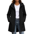 thumbnail image 2 of Womens Coats Plus Size Long Sleeve Zip Up Jackets Lightweight Hooded Windbreaker Outdoor Casual Fall Jackets with Pockets S-3XL, 2 of 7