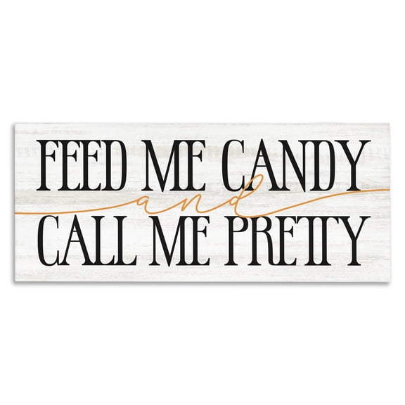 Stupell Industries Shabby Chic Feed Me Candy & Call Me Pretty Canvas Art, 30 x 13, by Lil' Rue