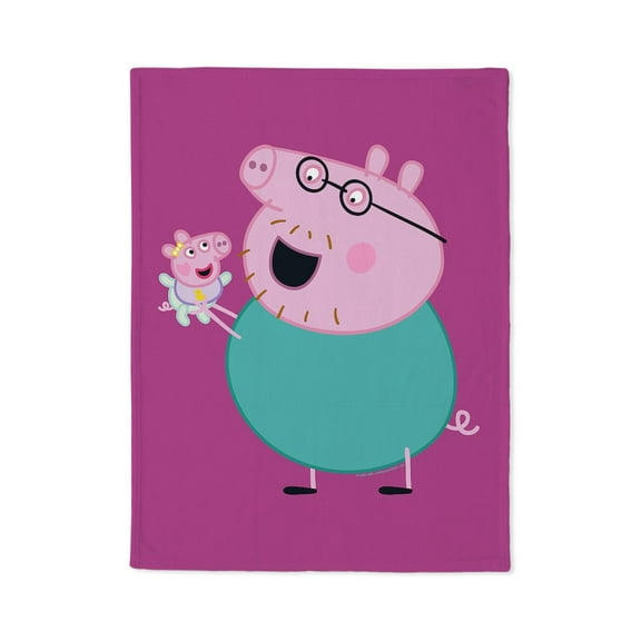 CafePress - Peppa Pig: Daddy Pig & Baby - Soft Fleece Throw Stadium Blanket, 30"x40"