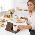 thumbnail image 6 of Wooden Triangle Book Holder Stand with Coffee Cup Holder, Personalized Book Rest & Bedside Organizer, Ideal Valentine’s Day Gift for Book Lovers, 6 of 8