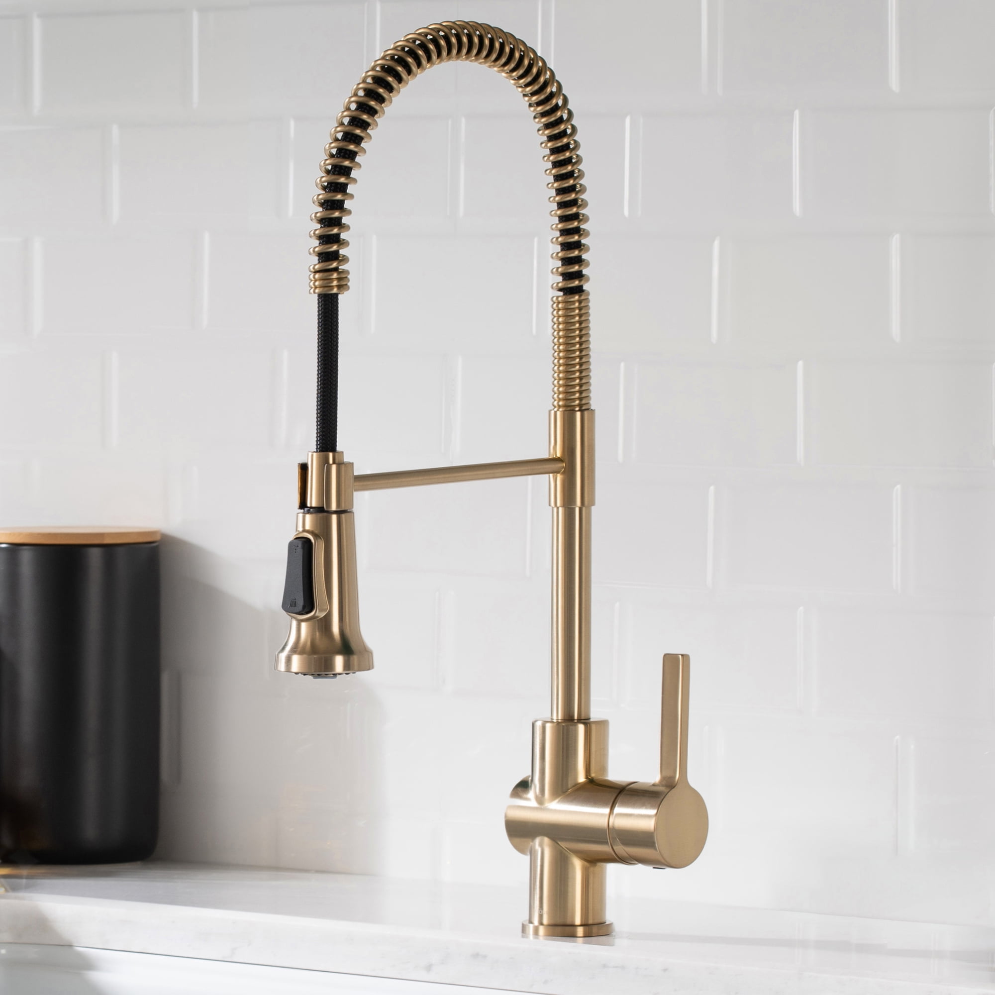 Britt™ Commercial Style Kitchen Faucet in Spot Free Antique Champagne