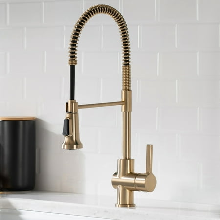 Kraus Britt&trade; Commercial Style Kitchen Faucet in Spot Free Antique Champagne Bronze