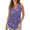 thumbnail image 2 of Tittly Spring Tops for Women Tank Top for Women Women's 2025 Popular Round Neck Short Sleeved 2D Printed Casual Loose And Versatile Vest Suspender Sleeveless Top Vest for Women Purple XXL, 2 of 7