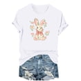 thumbnail image 2 of Haivin Easter Shirts for Women 2026 Funny Cute Bunny Egg Printed Tees Casual short Sleeve Tops Happy Easter T-Shirt Outfits, 2 of 6