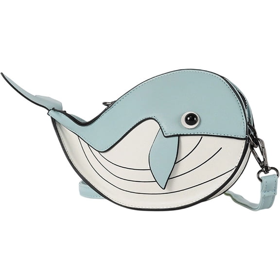 Jiibva Whale Design Shoulder Bag PU Leather Messenger Bag Fashion Crossbody Bag for Travel Dating and Casual Daily Accessory