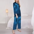 thumbnail image 3 of Saiise Happy New Year 2025 A Print Women Soft Pajama Sets,Long Sleeve Sleepwear Button Up 2-Piece Pjs Lounge Sets-Medium, 3 of 7