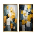 thumbnail image 2 of Designart "Unexpected Joy Teal and Yellow Abstract II" Abstract Painting Framed Wall Art Set Of 2 - Modern Blue Framed Wall Art Set Of 2, 2 of 6