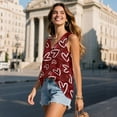 thumbnail image 3 of FUIALDOLG Valentines Day Red Love Hearts Tank Tops Summer Women Sleeveless T-shirt Comfortable Women's Sleeveless Blouse Loose Fit Active Golf Shirts Y2K Outfits,5XL, 3 of 7