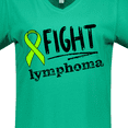 thumbnail image 4 of Inktastic Fight Lymphoma Lime Ribbon Women's V-Neck T-Shirt, 4 of 5