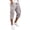 02# Beige, variant on Mens Long Cargo Shorts Below Knee Breathable Capris Pants Elastic Waist Solid Color Ankle Pants Saffron L