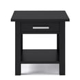 thumbnail image 2 of SIMPLIHOME Kitchener SOLID WOOD 21 inch wide Square Contemporary End Side Table in Black with Storage, 1 Drawer and 1 Shelf, for the Living Room and Bedroom, 2 of 2