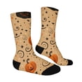 thumbnail image 4 of Fabrcox Halloween Socks for Men Women Funny Ghost Pumpkin Socks Full Moon Graphic Spooky Novelty Mid Calf Crew Socks for Women Beige, 4 of 6