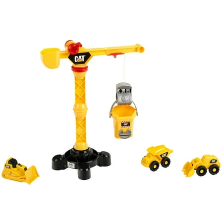 CAT Caterpillar Construction Big 17" Crane & Construction Vehicles Set - Includes Crane, Bulldozer, Hauler & Loader, Klein, Toys Ages 3 