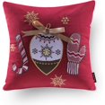 thumbnail image 4 of Phantoscope Merry Christmas Canvas Embroidered Decorative Throw Pillow, Snowman, 18" x 18",Set of 4, 4 of 7