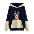 thumbnail image 2 of Pntutb Mujer Moda Casual Navidad Impreso Blusa de manga larga Bolsillo Pullover tops Sudaderas con capucha Pntutb Pntutb-7378, 2 of 6