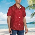 thumbnail image 5 of Xecao Vintage Burgundy print Hawaiian shirt - a stylish short-sleeve button-down for men, perfect for casual beach and tropical outings., 5 of 9