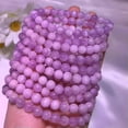 thumbnail image 2 of Natural Purple Kunzite Crystal Round Beads Bracelet Healing Reiki Stretchy Gift, 2 of 9