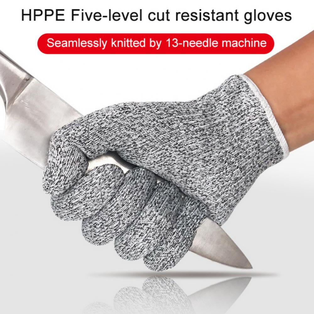 2 Pairs Level 5 Cut Resistant Gloves, Food Grade Material, Kitchen Work  Glove, Oyster Shelling, Fish Filleting, Meat Cutting, Carving, Gray, Xl