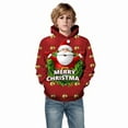 thumbnail image 4 of SonxaHe Toddler Boy Hooded Sweatshirt Christmas Snowman Print Long Sleeve Warm Party Holiday Winter Hoodie Red,Sized 3-4, 4 of 4