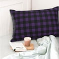 thumbnail image 4 of Fotbe Purple Black Plaid Funda de Almohada Decorativa Estilo Occidental, Lujo en Algodón, Fundas para Almohadas King, Cojín Estampado para Decoración del Hogar-20"x30", 4 of 6
