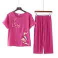 thumbnail image 3 of Chuancc Linen Sets Womens Travel Outfit for Airplane 2 Piece Outfits Long Sleeve Button Down Blouse and Pants Travel Outfits for Women 2 Piece Sets Leisure Wear Sets for Women Red 4XL, 3 of 3