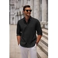 thumbnail image 5 of COOFANDY Mens Dress Shirt Long Sleeve Casual Button Up Slim Fit Dress Shirts Lightweight Camp Collar Shirt, 5 of 9