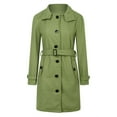 thumbnail image 4 of UAYOTSE Women's Casual Notch Lapel Double Warm Pea Coat Overcoat,Green XXL, 4 of 8