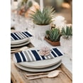 thumbnail image 5 of Dark Blue Gray Cloth Napkins Set of 6 Reusable Dinner Napkins, Horizontal Stripe Minimalist Geometric Cocktail Napkin Washable Table Napkins for Wedding/Holiday Party/Baby Shower 20"x20", 5 of 7