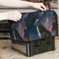 thumbnail image 6 of KLL Night Sky Wolf Print 4 Slice Toaster Dust Covers Kitchen Small Appliance Cover with 2 Pockets,Can hold Jam Spreader Knife & Toaster Tongs (12.4 x 10.6 x 8.2), 6 of 6