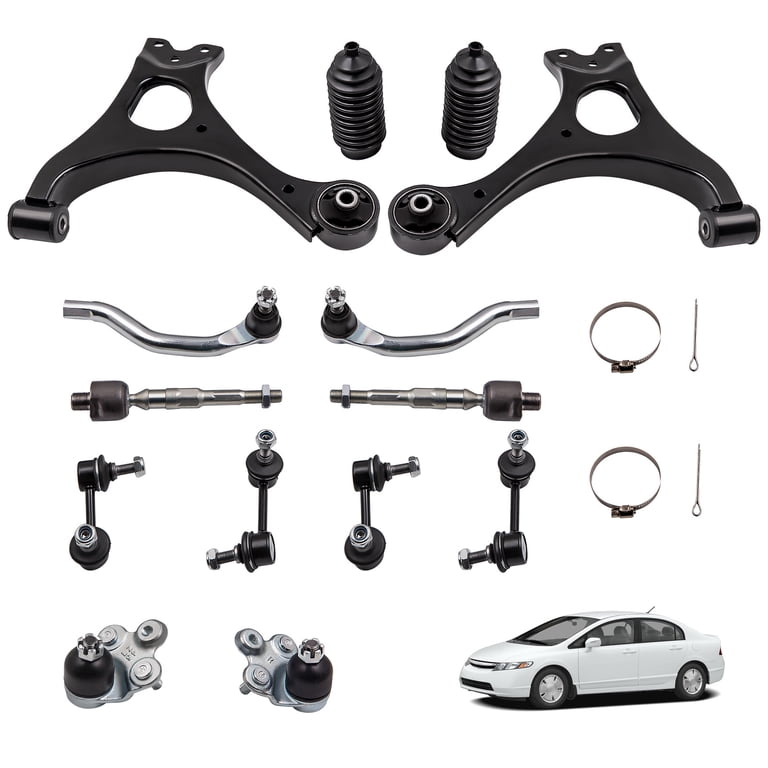 6-Piece Front Suspension Kit For 2006-2011 Honda Civic (Non-Si) | Tie Rods & Sway Bar Links 6 thumbnail image
