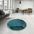 thumbnail image 4 of Ahgly Company Machine Washable Indoor Square Transitional Dark Turquoise Green Area Rugs, 7' Square, 4 of 7