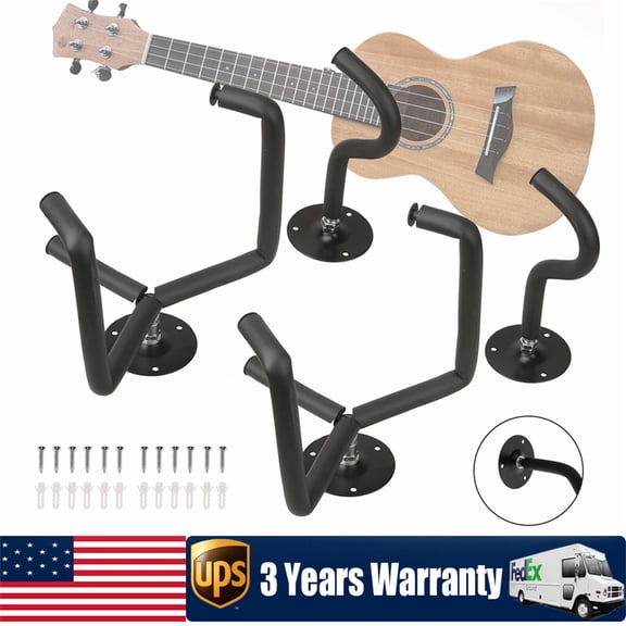 Wall Mounted Guitar Display Holder, Space Saving, 22.05lbs Load, Horizontal Hanger Hooks for Basses