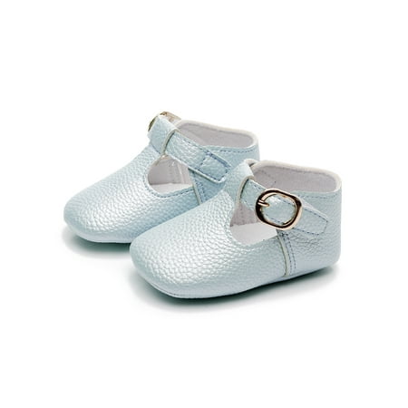 

SIMANLAN Newborn Moccasins Soft Sole Crib Shoe Magic Tape Flats Toddler Boys & Girls Lightweight Slippers First Walkers Light Green 5C