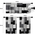 thumbnail image 2 of Kitchen Curtains and Valances Set 3 Piece Curtains 36 Inch Length Black Grey Geometric Modern Abstract Art Window Treatment Tiers for Bathroom, Abstract Small Cafe Curtains for Living Room, 2 of 5