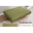 thumbnail image 4 of AllWays Plaza Armless Futon Cover - Easy Stretchable Futon Covers Full Size, Soft Elastic Textured Fabric Sofa Bed Cover, Sofa Protector Cover for Kids, Machine Washable Couch Slipcover - Olive Green, 4 of 16
