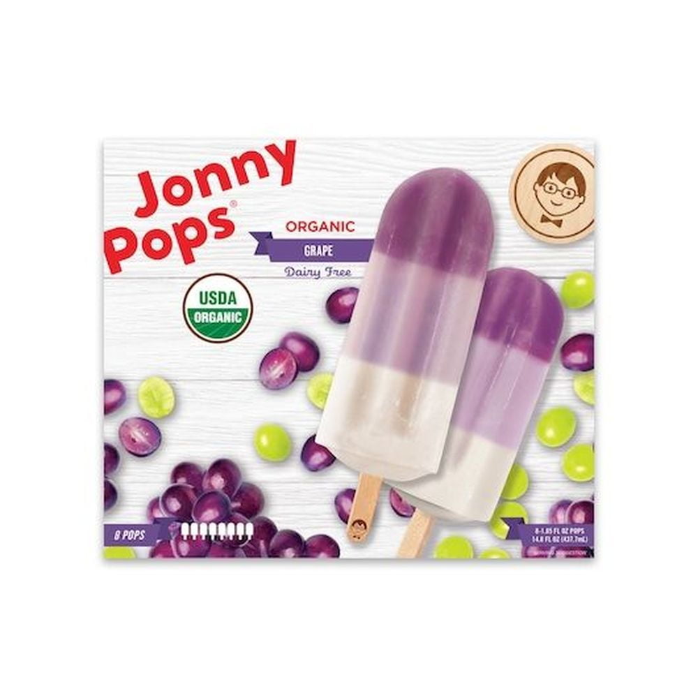Jonny Pops Organic Grape Pops, 8 count 6 per case