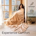 thumbnail image 6 of JULY HOME Flannel Fleece Throw Blankets for Couch Bed or Sofa - Soft 330GSM Bedspreads Queen Size - Lightweight Warm Plush Microfiber Blanket for Home and Bedroom (Queen 90"x90", Beige), 6 of 6