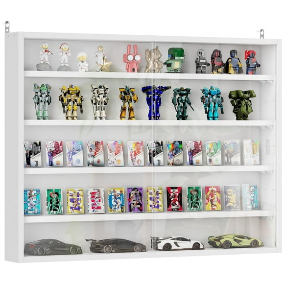 HOMCOM 5-Storey Wall Shelf Display Cabinet, Shot Glass Display Case