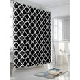 thumbnail image 3 of Black White Geometric Shower Curtain, Minimalist Morocco Pattern Bathroom Decor Curtains Set with Hooks, Waterproof Fabric Home Accessories， Stall 36 X 78 Inch, 3 of 6