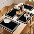 thumbnail image 5 of Red White Placemats Set of 8, Geometric Greek Key Bordered Abstract Art Non-Slip Place Mats Washable Table Mats for Kitchen Dining Table Decorations Indoor/Outdoor, 5 of 9