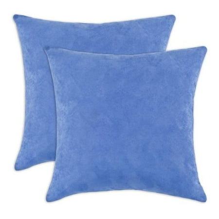 Chooty & Co. Passion Suede Soft Blue 17-inch Decorative Throw Pillows (Set of 2) - Walmart.com