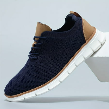 

Men s Mesh Lace-up Sneakers - Athletic Shoes - Shock-absorbing And Breathable