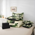 thumbnail image 6 of jejeloiu Farmhouse Rustic Camo 7pcs Bedding Comforter Set,Green Beige Camouflage Queen Bedding Sets For Men Women Reversible, 6 of 8