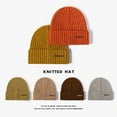 thumbnail image 5 of Winter Wool Couple Knitted Hat Letter Jacquard Outdoor Warm Ear Protection Cold Hat Female Thickened Wool Hat Male, 5 of 5