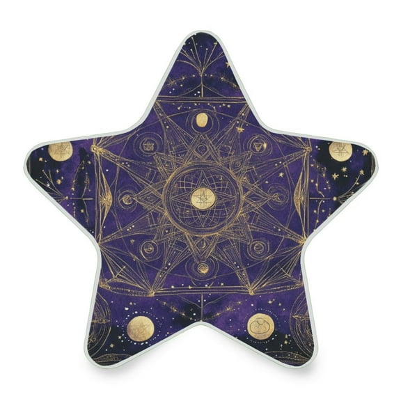 Star Shape LED Night Light Bedrooms Lighting Sensor Light Bedside Wall Plug-in Lamp for Bedroom Hallway and More Gold Celestial Pattern