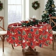 thumbnail image 2 of Christmas Round Tablecloth 60 Inch Christmas Tree Table Cover Waterproof Wipeable Table Cloth for Party Picnic Kitchen Home Decoration, 2 of 8