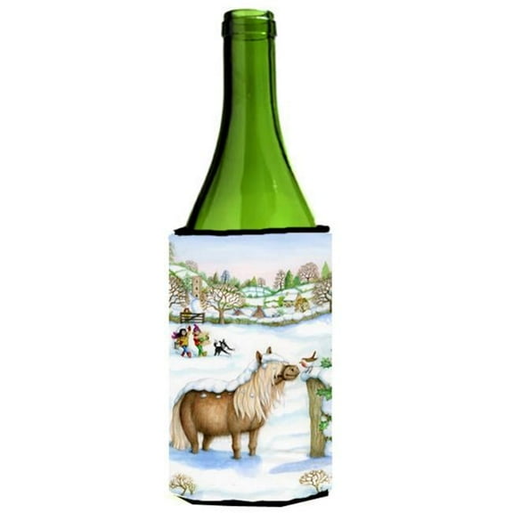 Feeding the Shetland Horse Wine Bottle Can cooler Hugger